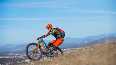 Mountain bike rider at Stromlo Forest Park