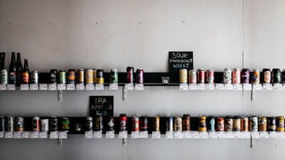 Beer on shelves