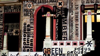 Illuminations projected on Old Parliament House building